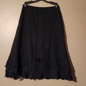 COPY - Escada Black Maxi A-Line Skirt with Ruffled Hem Sz 4 NWT